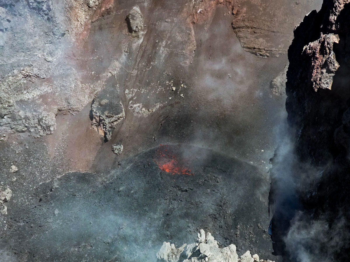 Lava in the crater of Klyuchevskaya Sopka